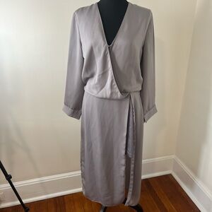 Elegant Halston Gray Wrap Dress